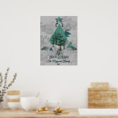 Gepersonaliseerde Retro Minimalistische Bomen en V Poster (Keuken)