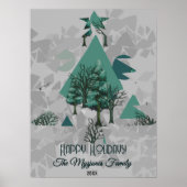 Gepersonaliseerde Retro Minimalistische Bomen en V Poster (Voorkant)