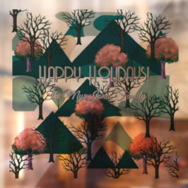 Gepersonaliseerde Retro Minimalistische Bomen en V Raamsticker