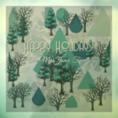 Gepersonaliseerde Retro Minimalistische Bomen en V Raamsticker (Vel 3)