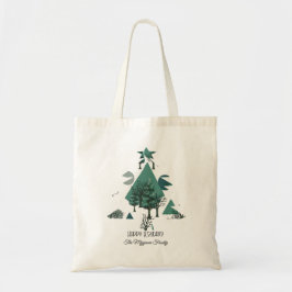 Gepersonaliseerde Retro Minimalistische Bomen en V Tote Bag