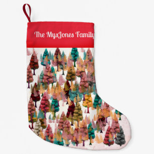 Gepersonaliseerde Retro Minimalistische Kleuren Bo Kleine Kerstsok