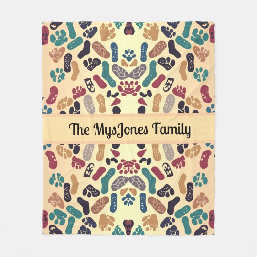 Gepersonaliseerde retro-minimalistische merken fleece deken (Voorkant)