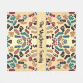 Gepersonaliseerde retro-minimalistische merken fleece deken (Voorkant (Horizontaal))