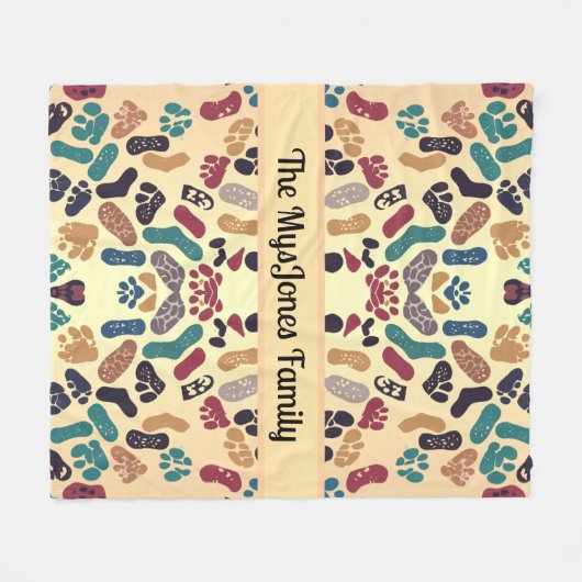 Gepersonaliseerde retro-minimalistische merken fleece deken (Voorkant (Horizontaal))