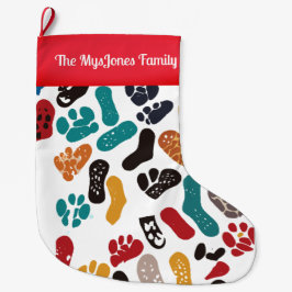 Gepersonaliseerde retro-minimalistische merken kleine kerstsok