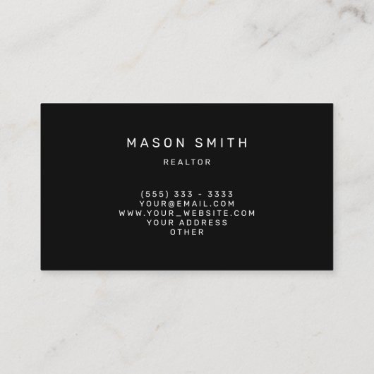 Gepersonaliseerde retro minimalistische onroerend visitekaartje (Achterkant)