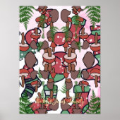 Gepersonaliseerde retro minimalistische paddenstoe poster (Voorkant)