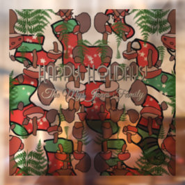 Gepersonaliseerde retro minimalistische paddenstoe raamsticker