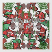 Gepersonaliseerde retro minimalistische paddenstoe raamsticker (Vel)