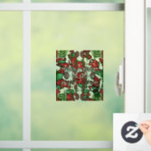 Gepersonaliseerde retro minimalistische paddenstoe raamsticker (Huis)