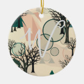 Gepersonaliseerde retro-minimalistische vertakking keramisch ornament (Voorkant)