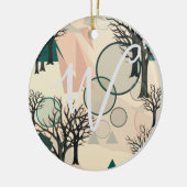 Gepersonaliseerde retro-minimalistische vertakking keramisch ornament (Links)