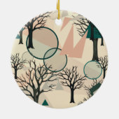 Gepersonaliseerde retro-minimalistische vertakking keramisch ornament (Achterkant)