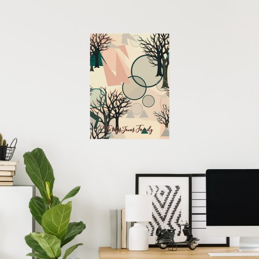 Gepersonaliseerde retro-minimalistische vertakking poster (Thuiskantoor)