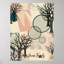 Gepersonaliseerde retro-minimalistische vertakking poster