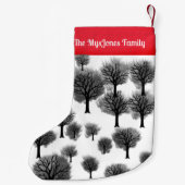 Gepersonaliseerde Retro Minimalistische Zwarte Vak Kleine Kerstsok (Achterkant)