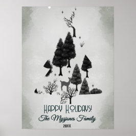 Gepersonaliseerde Retro Minimalistische Zwarte Vak Poster