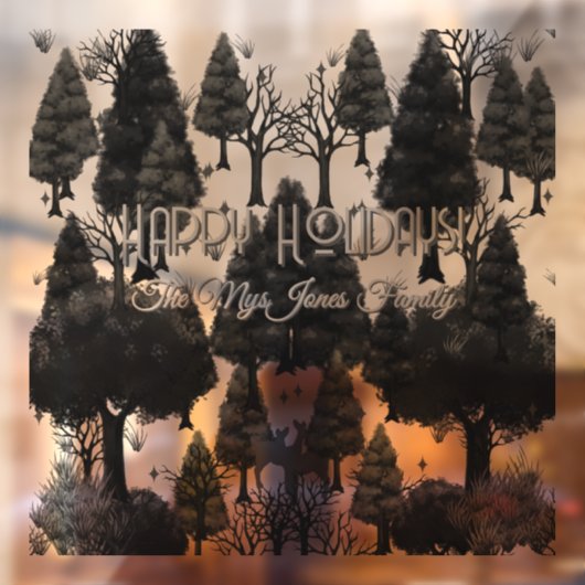 Gepersonaliseerde Retro Minimalistische Zwarte Vak Raamsticker (Vel 2)