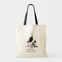 Gepersonaliseerde Retro Minimalistische Zwarte Vak Tote Bag