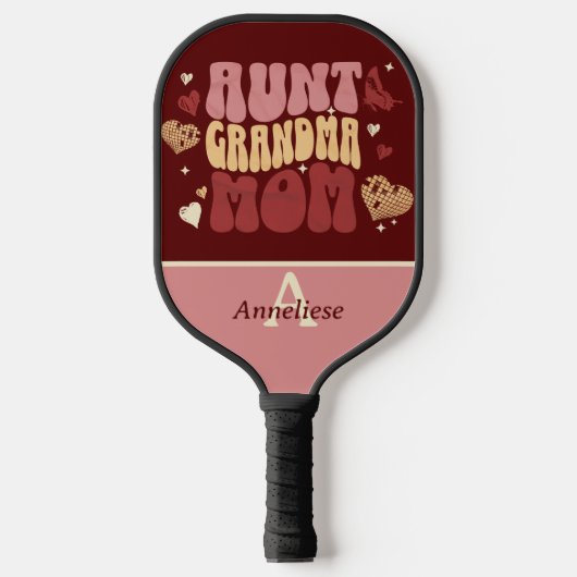 Gepersonaliseerde Retro  Moederdag Gift Pickleball Paddle (Voorkant)