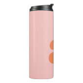 Gepersonaliseerde Retro Monogram Bruidsmeisje Roze Thermosbeker (Gedraaid links)