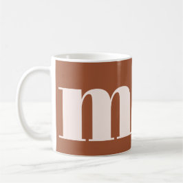 Gepersonaliseerde Retro Monogram met Terracotta Bo Koffiemok