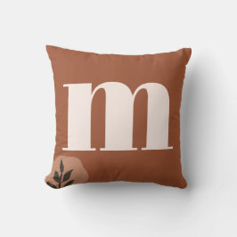 Gepersonaliseerde Retro Monogram met Terracotta Bo Kussen