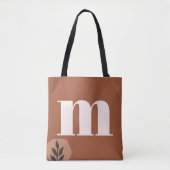 Gepersonaliseerde Retro Monogram met Terracotta Bo Tote Bag (Voorkant)