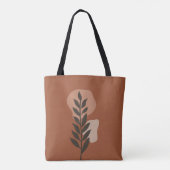 Gepersonaliseerde Retro Monogram met Terracotta Bo Tote Bag (Achterkant)