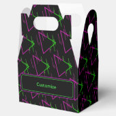 Gepersonaliseerde Retro Neon Geometric Pattern Gab Bedankdoosjes (Geopend)