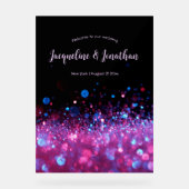 Gepersonaliseerde Retro Neon Roze Zwarte Glitter H Acryl Bord (Voorkant)