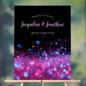 Gepersonaliseerde Retro Neon Roze Zwarte Glitter H Acryl Bord (Neutraal)