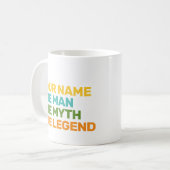 Gepersonaliseerde Retro Noem het Man The Myth Koffiemok (Voorkant links)