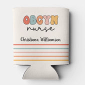 Gepersonaliseerde Retro OBGYN Verpleegster Blikjeskoeler (Achterkant)