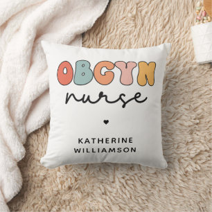 Gepersonaliseerde Retro OBGYN Verpleegster Kussen