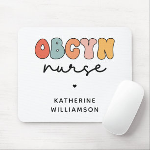 Gepersonaliseerde Retro OBGYN Verpleegster Muismat