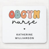 Gepersonaliseerde Retro OBGYN Verpleegster Muismat (Voorkant)