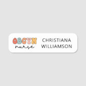 Gepersonaliseerde Retro OBGYN Verpleegster Naamplaatje (Voorkant)