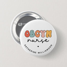 Gepersonaliseerde Retro OBGYN Verpleegster Ronde Button 5,7 Cm
