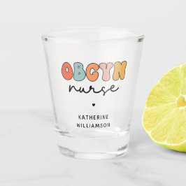 Gepersonaliseerde Retro OBGYN Verpleegster Shot Glas