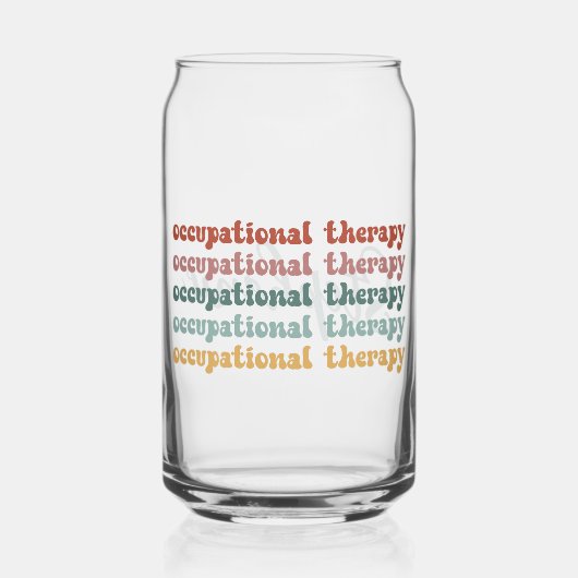 Gepersonaliseerde Retro OT Beroepstherapie OT Blikvorm Glas (Voorkant)
