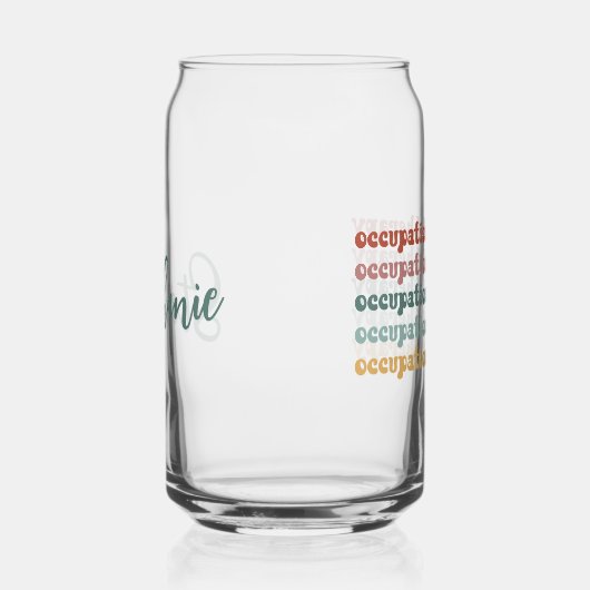 Gepersonaliseerde Retro OT Beroepstherapie OT Blikvorm Glas (Rechts)
