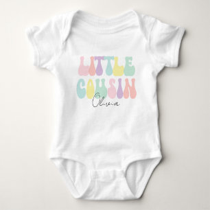 Gepersonaliseerde retro pastel kleine neef   Aange Romper