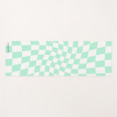 Gepersonaliseerde Retro Pastel Mint Wavy geruit Yogamat (Voorkant (horizontaal))