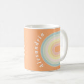 Gepersonaliseerde Retro Pastel Rainbow Koffiemok (Voorkant rechts)