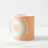 Gepersonaliseerde Retro Pastel Rainbow Koffiemok (Voorkant links)