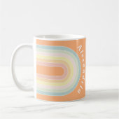 Gepersonaliseerde Retro Pastel Rainbow Koffiemok (Links)