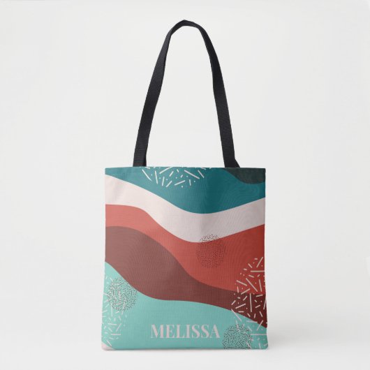 Gepersonaliseerde Retro Pattern Canvas tas (Voorkant)