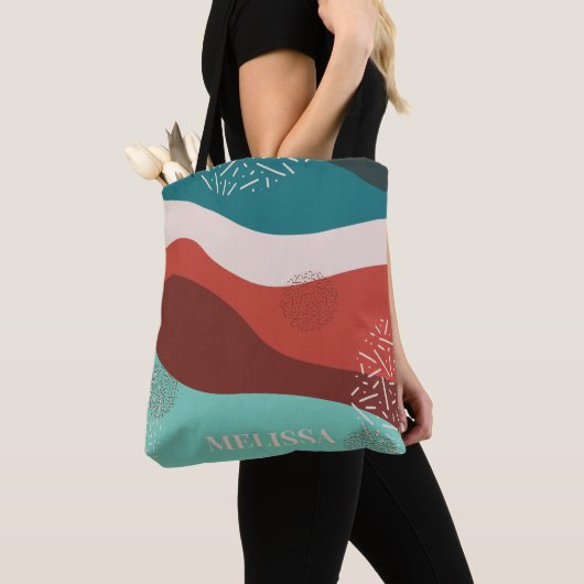 Gepersonaliseerde Retro Pattern Canvas tas (Dichtbij)